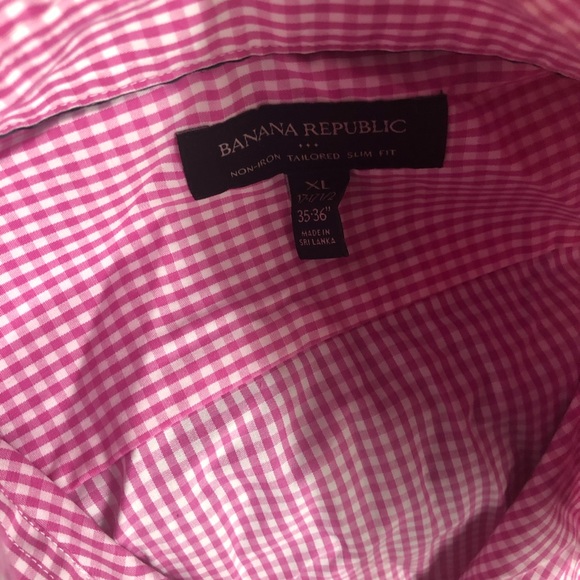 Men’s pink & white Banana Republic dress shirt 17 - Picture 2 of 3